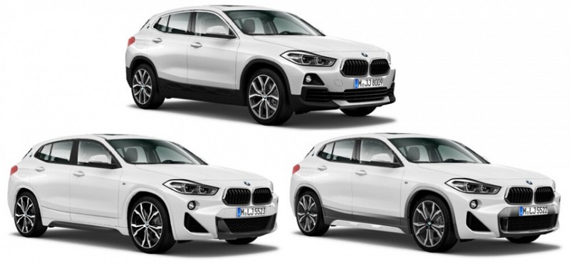 Три варианта передней части BMW X2. Источник картинки autoreview.ru